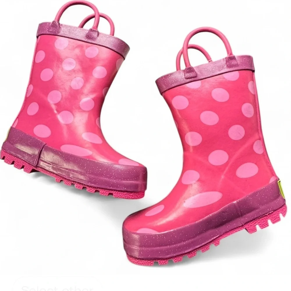 Western Chief Pink and Purple Rain & Snow Boots with Pull-On Handles toddler 6